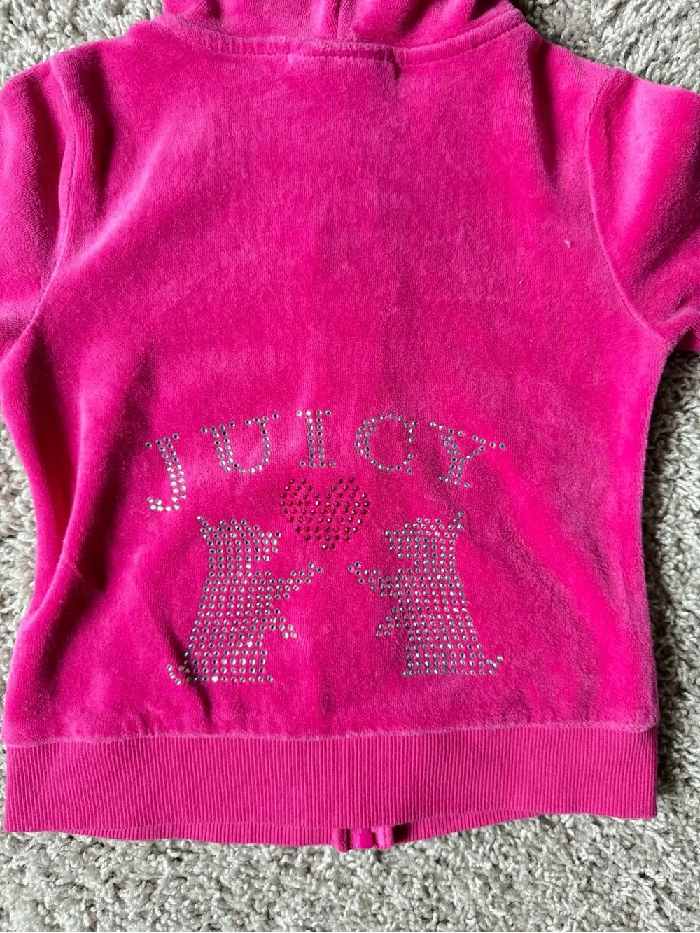 Juicy Couture Hot Pink Girls' Hooded Zip-Up Sweatshirt and Sweatpants